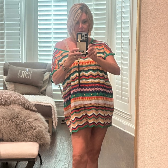 Multicolored‎ Knit Top/Coverup-Size Med - Picture 1 of 7